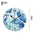 thumbnail image 2 of 16 Inch Wall Clock Battery Operated Silent Clock Decorative for Office, Kitchen, Outdoor, Living Room，Green Palm Leaf Tropical Jungle Leaves Floral Print Exquisite, 2 of 4
