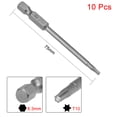 thumbnail image 2 of 10 piezas 75 mm 1/4" Vástago hexagonal T10 Brocas de destornillador Torx S2, 2 of 4