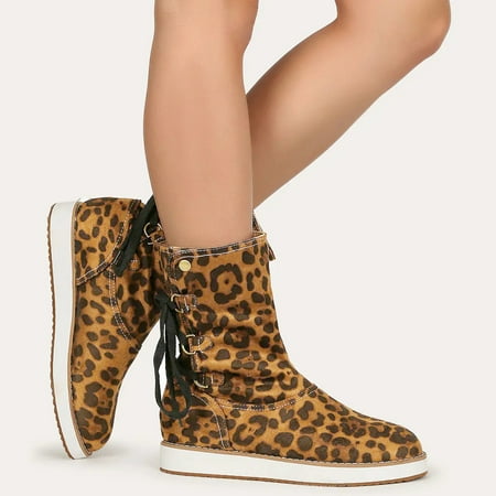 

Foraging dimple Womens Shoes Winter and Autumn Lace Up Cashmere Warm Home Platform Long Boots Yellow