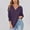 Purple, variant on QUNYINEY Solid Summer Tops for Women Casual V Neck Puff 3/4 Sleeve Blouses Loose Pullover Tops