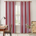 thumbnail image 5 of Kitchen Curtains 84 Inch Length 2 Panels, Red Pink Stripes Grommets Window Treatment Curtain, Country Simple Gradient Vertical Lines Thermal Curtains Drapes for Living Room/Bathroom, 5 of 9