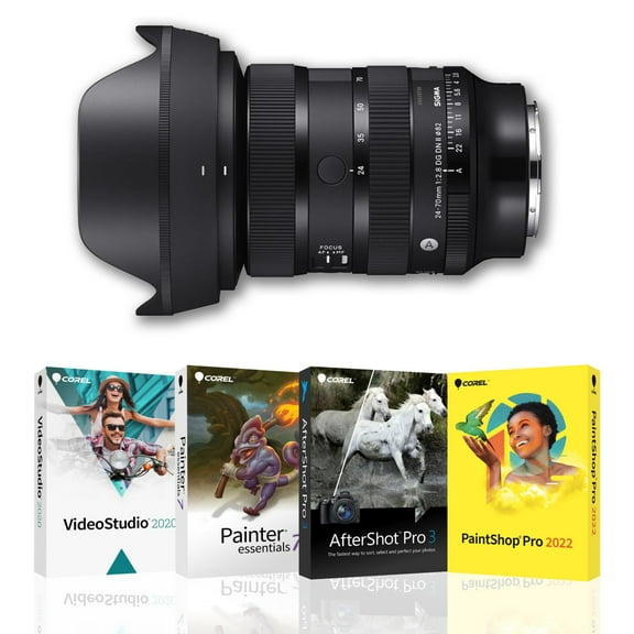 Sigma 24-70MM F2.8 DG DN II ART Lens, L Mount   Corel Software Bundle of 4: OEM Photo, Video, and Art Software Suite