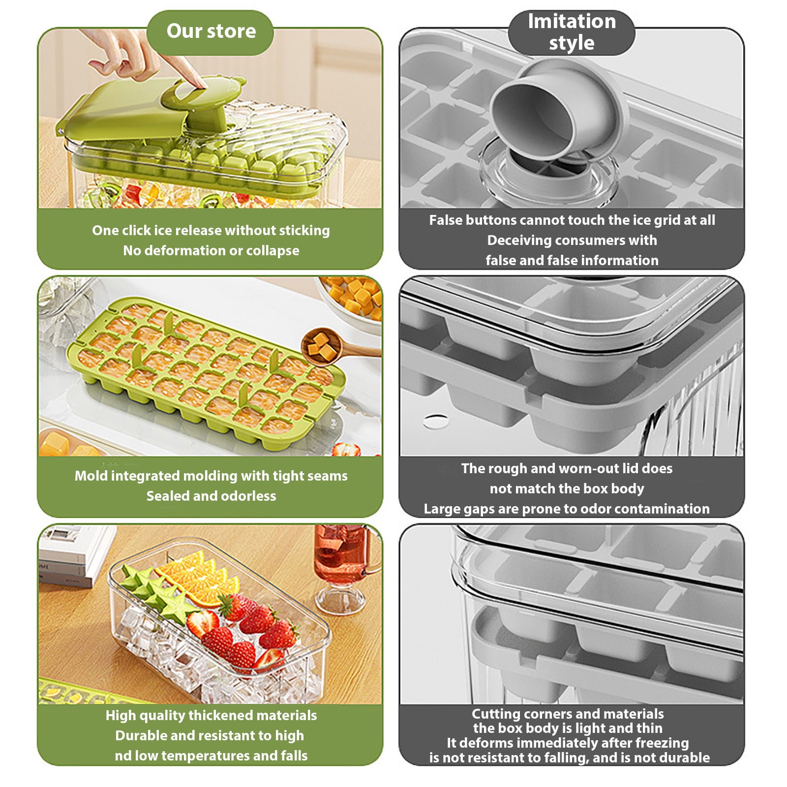 Ice Maker Machine with Storage Box and Shovel for Household Use, Food-Grade Large Capacity Press-Type Ice Block Maker
