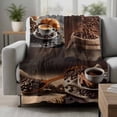 thumbnail image 2 of Coffee Beans Blanket Soft Cozy Warm Throw Blanket for Couch, Plush Fuzzy Flannel Fleece Blankets for Sofa, Brown Hot Cafe Latte Cup Drink Country Bed Blankets Lightweight Gifts for Women, 30"x40", 2 of 9
