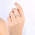 thumbnail image 5 of HeartsAndYou 2ct Princess Cut Moissanite Engagement Ring for Women 18k White Gold over Silver Unique Crown Design, 5 of 9