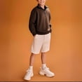 thumbnail image 2 of Mercatoo Teen Boys Long Sleeve Shirts Quarter Zip Pullover Sweatshirt Kids Trendy Fall Athletic Jacket Youth Half Zip Up Hoodie, 2 of 9