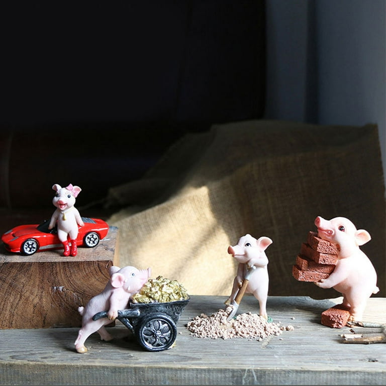 Pig Statue Mini Pig Figurine Resin Home Decor For Car Decorative Ornaments  6#