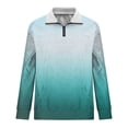 thumbnail image 5 of YLSDY Men's 1/4 Zip Pullover Fall Fashion Long Sleeve Stand Collar Outfits Gradient Trendy Sweatshirt with Kangaroo Pocket Light Blue L, 5 of 5
