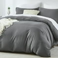 thumbnail image 2 of Davulos Duvet Cover Set Full Size,3 Pieces Modern Bedding Set for Adults Teens Soft and Breathable Comforter Cover and Pillow Shams,Dark Grey, 2 of 7