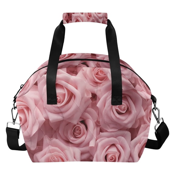 Roses Solid Insulated Lunch Bag Reusable Quilted Lunch Box Waterproof Leakproof Lunch Container