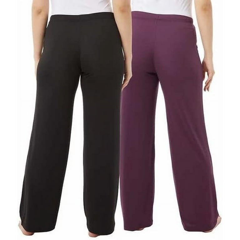 32 Degrees Womens Cool Soft Sleep Pants Pack of 2 Size L Color Black Prune Purple Walmart