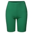 thumbnail image 2 of A2Y Women's Basic Solid Premium Cotton Mid Thigh High Rise Biker Bermuda Shorts Forest Green 5XL, 2 of 5