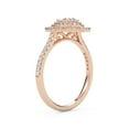 thumbnail image 4 of AFFY Double Halo Teardrop Engagement Rings for Women, 0.88 Cttw Pear And Round Cut Lab Grown Diamond Ring In 10K Solid Rose Gold F-G, VS-SI Quality Ring Size-5.5, 4 of 6