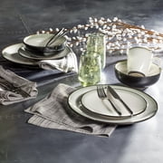 Sango Nova 16-Piece Stoneware Dinnerware Set, Plates, Bowls & Mugs, Black