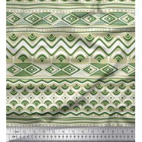 Soimoi Polyester Crepe Fabric Aztec Geometric Print Fabric by Yard 42 Inch Wide