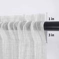 thumbnail image 3 of White Burlap Texture Sheer Curtains Valances for Windows Farmhouse Vintage White Chiffon Kitchen Valances for Cafe, Rod Pocket Voile Window Treatments Curtains for Living Room Bedroom, 42"x12", 3 of 9