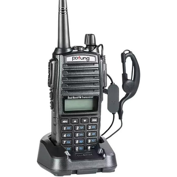 Pofung UV-82 Ham Two Way Radio, Dual Band Walkie Talkie : 136-174mhz (VHF) 400-520mhz (UHF) with Earpiece, Charger and Rechargeable Battery