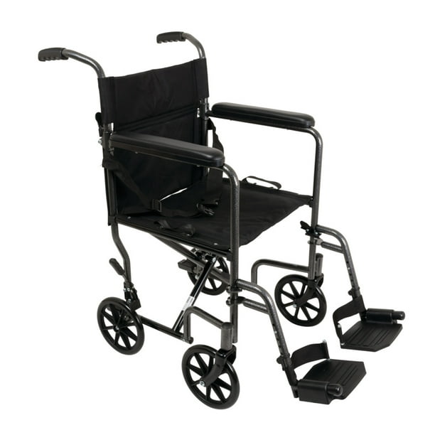 Lightweight Folding Transport Wheelchair with 19" Wide Seat Walmart