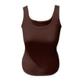 thumbnail image 5 of Women's Square Neck Seamless Sleeveless Tank Top, Cute Basic Summer Shirt with Slim Fit for Layering,Coffee L, 5 of 5