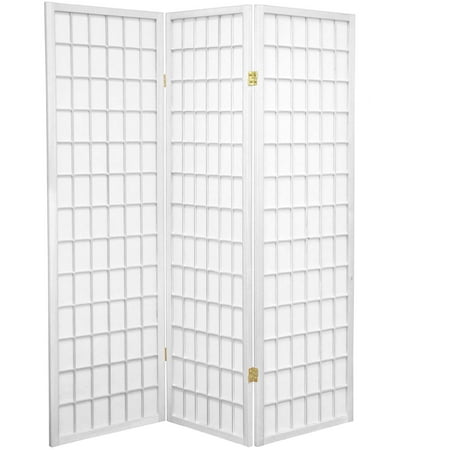 Walnut Folding Screen - 5' Tall Window Pane Shoji Screen
