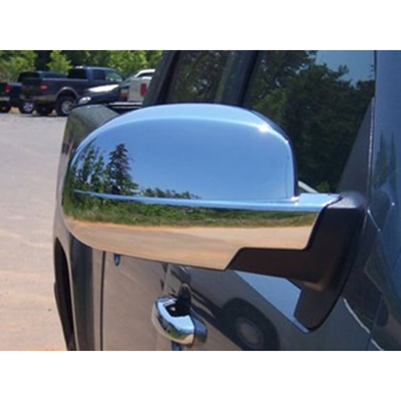 Mirror Covers for 2007-2014 Chevy Silverado 2500 w/Puddle Cutout (Chrome Full)