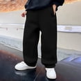 thumbnail image 2 of LRen Kids Sweatpants Baggy Boys Girls Wide Straight Leg Baggy Sweatpants Casual Pants Elastic Waist Athletic Joggers Sweat Pants with Pockets,10-11 Years, 2 of 5