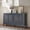 Blue, variant on Buffet Cabinet with Storage, Solid Wood Sideboard with 4 Carved Doors, Accent Cabinet with Adjustable Shelf, Vintage Farmhouse Console Table for Kitchen, Living Room, Entryway