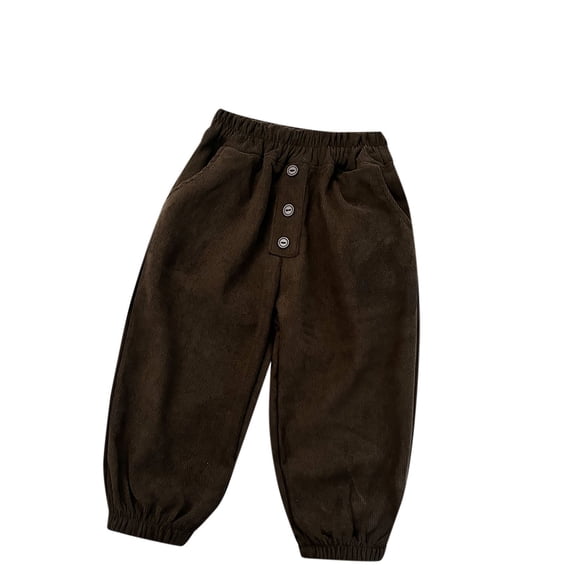 XUNKUSGA Pants for Kids Cotton Solid Color Elastic Buttoned Cuffed Boys Sweatpants Soft and Breathable Casual Athletic Long Trousers