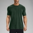 thumbnail image 2 of USNSM Men's Solid Color Athletic T Shirts Lightweight Gym Workout Running Short Sleeve Crewneck Shirts Moisture Wicking UV Protection Green XXXXL, 2 of 9