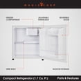 thumbnail image 4 of Magic Chef MCR170WE Compact Refrigerator, 1.7 Cubic Feet, White, 4 of 6