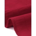 thumbnail image 5 of Agnes Orinda Women's Plus Size Tops Texture Pleated Notched V Neck Ruffle Short Sleeve Summer Casual Blouses 1X Burgundy, 5 of 6
