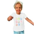 thumbnail image 2 of Zwiiyzr Toddler Baby Boys Girls Summer Clothes Trendy Easter Cute Flower Easter Eggs Print Round Neck Print Short Sleeve Top for 3-14 Years White, 2 of 4