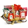 Red & White Christmas Sled Gift Basket