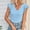 Sky Blue, variant on Womens Summer Tunic Tops Women's Fashion Casual Solid Color V Neck Pullover Ruffled Short Sleeve Trendy Blouse
