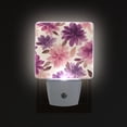 thumbnail image 3 of Purple Pink Flower Patel Retro LED Night Light Sensor Lamp Plug-in Adjustable Brightness 2 Pack, 3 of 7
