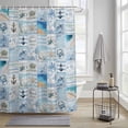 thumbnail image 4 of Summer Ocean Shower Curtains for Bathroom, Turtle Octopus Starfish Anchor Washable Fabric Shower Curtain with Hooks Waterproof Bathroom Decor Sets, 72 x 84 Inches, 4 of 9