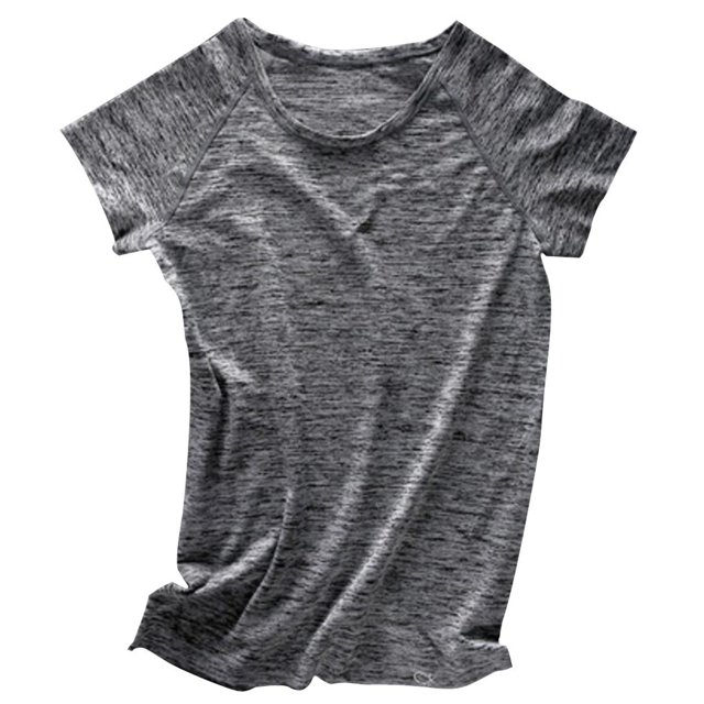 Ronda de Cuello Activo de Melange el camiseto Yoga Tees L