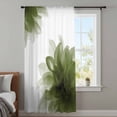 thumbnail image 4 of Sage Green Sheer Curtains 84 Inches Long, Boho Modern Floral Abstract Ombre Leaf White Light Filering Curtains, Breathable Simi Curtain Privacy Drapes for Living Room Bedroom Window Treatment, 4 of 9