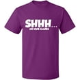 thumbnail image 2 of OXI T-Shirt - Shhh… No One Cares, Basic Casual T-Shirt for Men's and Women Fleece T-Shirt Short Sleeve - Purple 2X-Large, 2 of 3