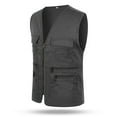 thumbnail image 5 of L-4X Men Fishing Vests with Pockets Plus Size Zipper-Up Sleeveless Cargo Tank Tops Mens Lightweight Solid V Neck Hiking Outerwear Waistcoats, 5 of 7