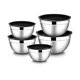 thumbnail image 1 of Cuenco para mezclar de 5 piezas LAOSD cuenco para ensalada APILABLE acero inoxidable negro plata 14 cm 16 cm 18 cm 22 cm 26 cm, 1 of 5
