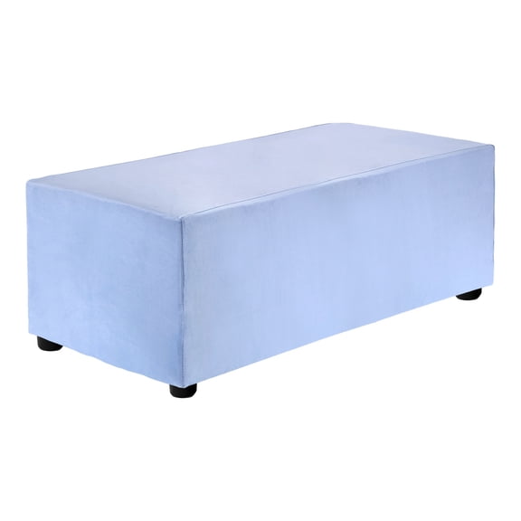 Stretch Ottoman Cover Rectangular Square Ottoman Slipcover with Elastic for Foot Stool Living Room Bedroom Fit Length 83-101cm / 32.68"-39.76", M-Large, Sky Blue