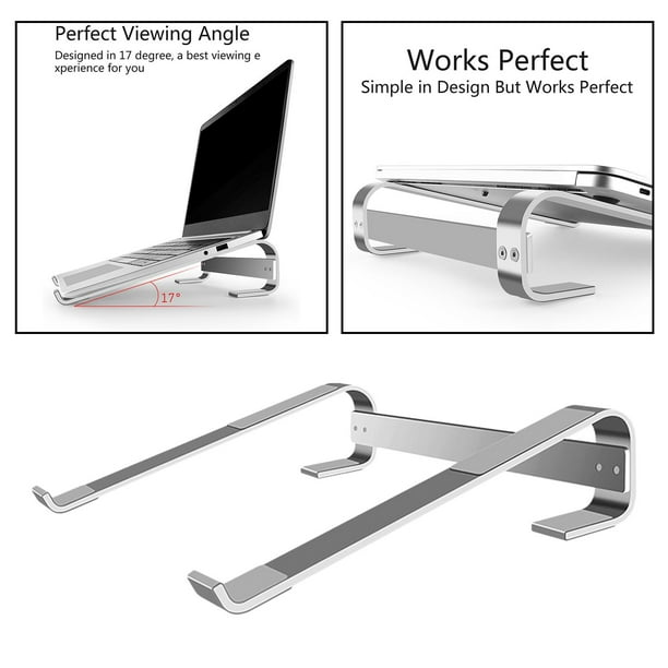 Soporte Vertical Ergonómico de Aluminio para Computadora para Enfriar Plata perfke soporte de computadora de aluminio