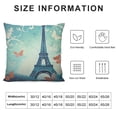 thumbnail image 5 of Nawypu  Blue Paris Butterfly Love Flower Pattern  Square Throw Pillow Case Decorative Durable Cushion Slipcover Home Decor Standard Size Accent Pillowcase Slip Cover, 5 of 5