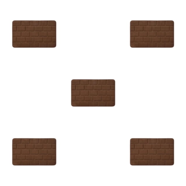 Maytalsory Quick-drying Bathroom Rugs Exquisite Crafted For Easy Cleaning Toilet Rugs Bath Mat Carpets Coffee 5PCS