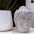 thumbnail image 6 of Saltoro Sherpi Cemented Buddha Head with Rounded Ushnisha, Washed White, 6 of 11