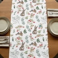 thumbnail image 5 of Table Runners 90 Inches Long Dress Scarves, Bunny Floral Easter Farmhouse Coffee/Dining/Kitchen Table Runner for Living Room, Elegant Pastoral Spring Floral 13x90 Inch, 5 of 9