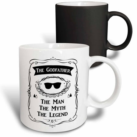 Coil Mug - 3dRose The Godfather The Man The Myth The Legend funny cool god father gift - Magic Transforming Mug, 11-ounce