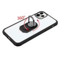 thumbnail image 2 of Apple iPhone 11 PRO Phone Case Clear Crystal Hybrid Shock Drop Proof Impact Resist Durable TPU Rubber with 360° Rotation Ring Kickstand (Fit Magnetic Car Mount) Cover BLACK for Apple iPhone 11 Pro, 2 of 6