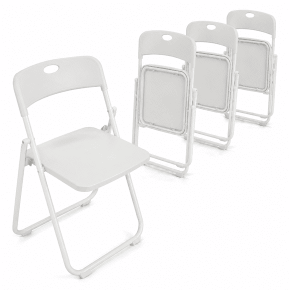 Sillas Plegables de Plástico Blancas 4pz Reforzadas STYRKA